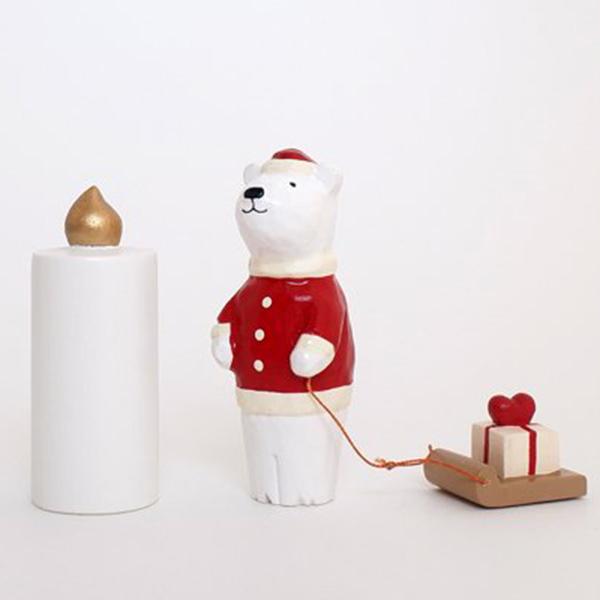 T-lab Holiday Wooden candle / L